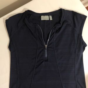 Athleta navy blue partial zip pullover top S